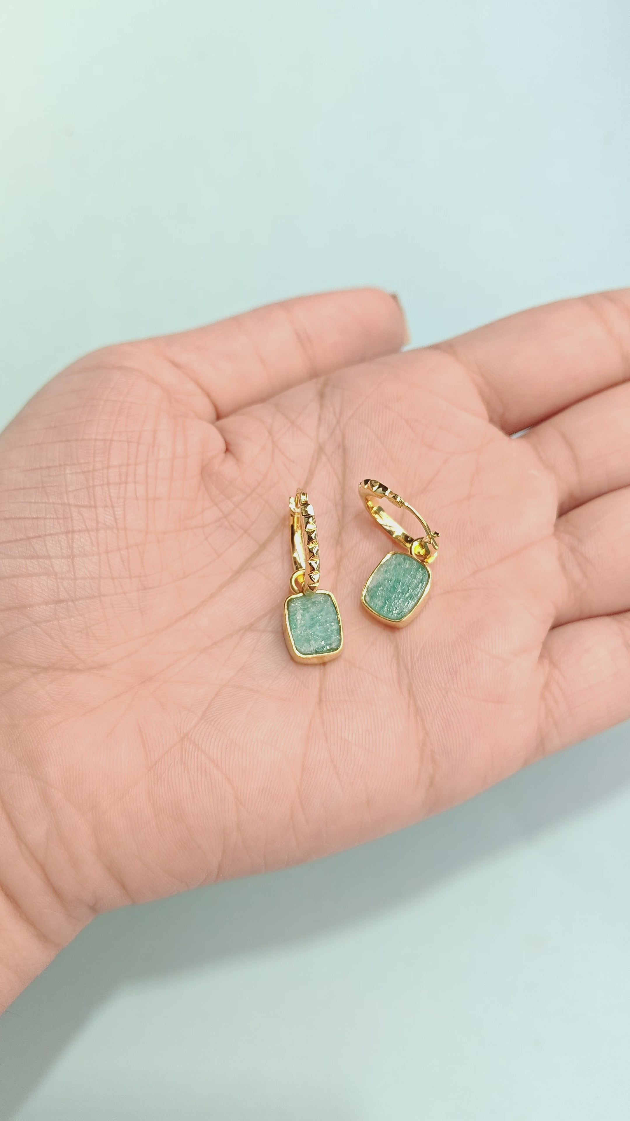 Mini Pyramid Charm Convertible Hoop Earrings