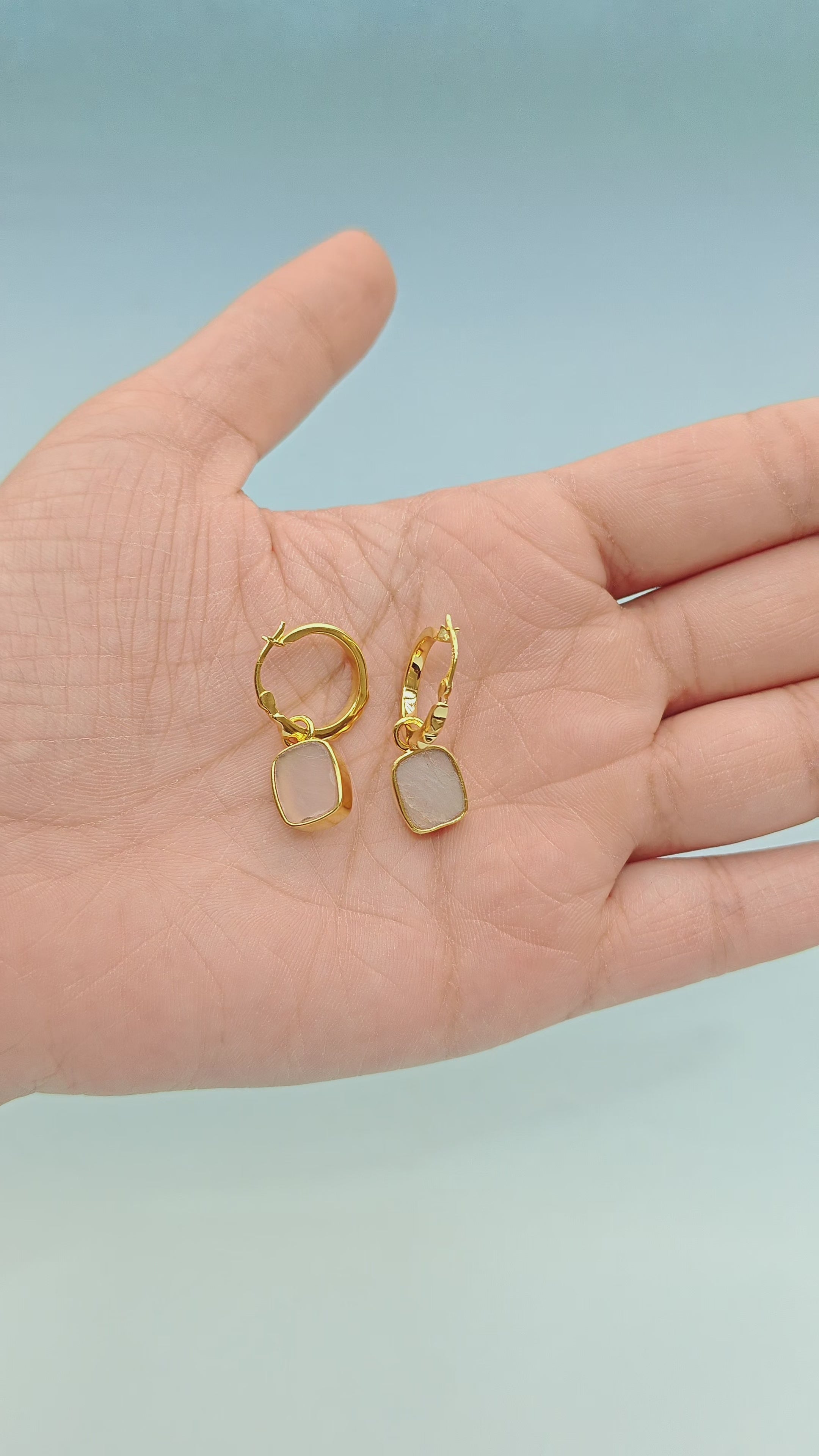 Mini Pyramid Charm Convertible Hoop Earrings