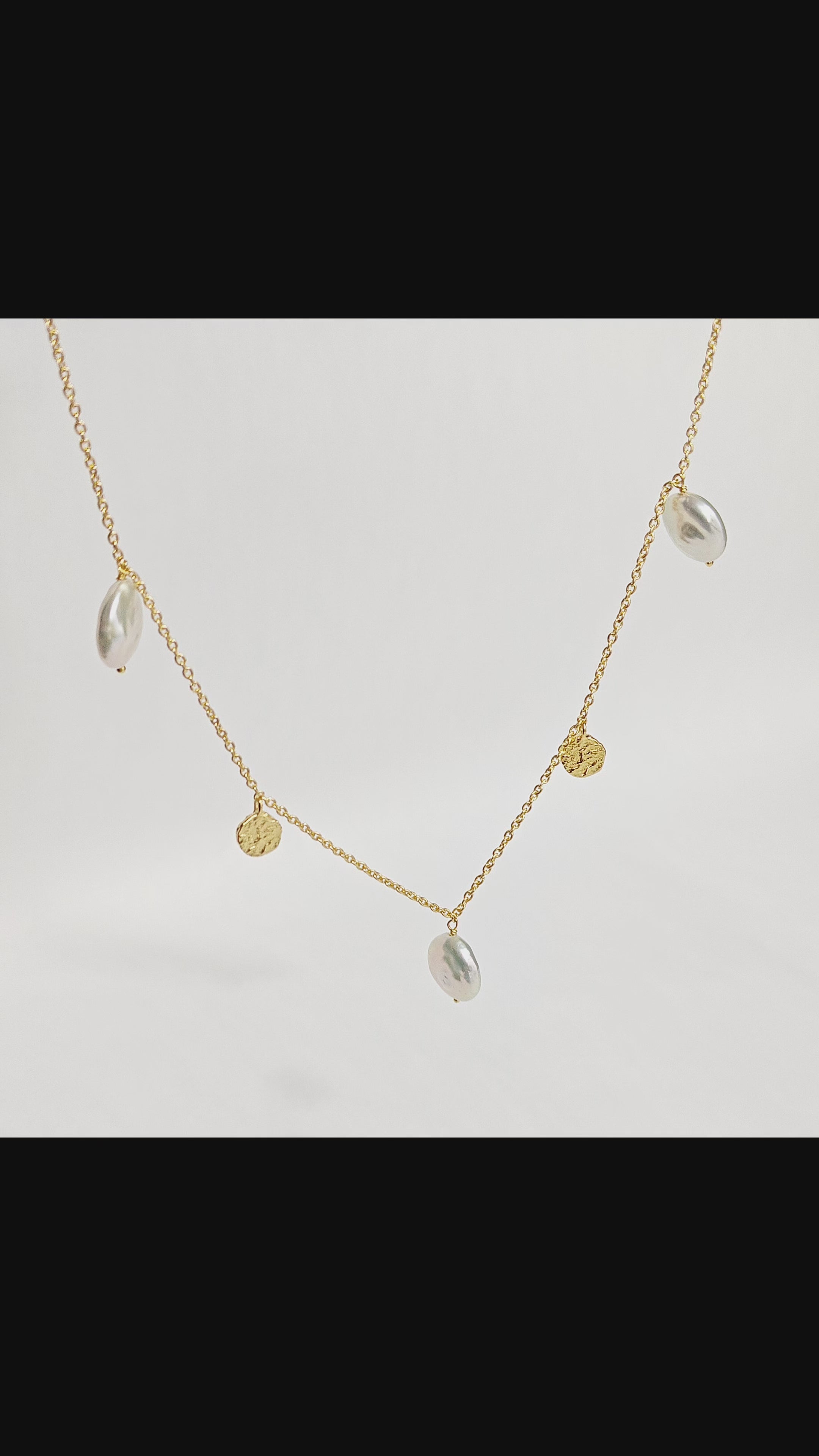 Baroque Pearl Station Chain Necklace