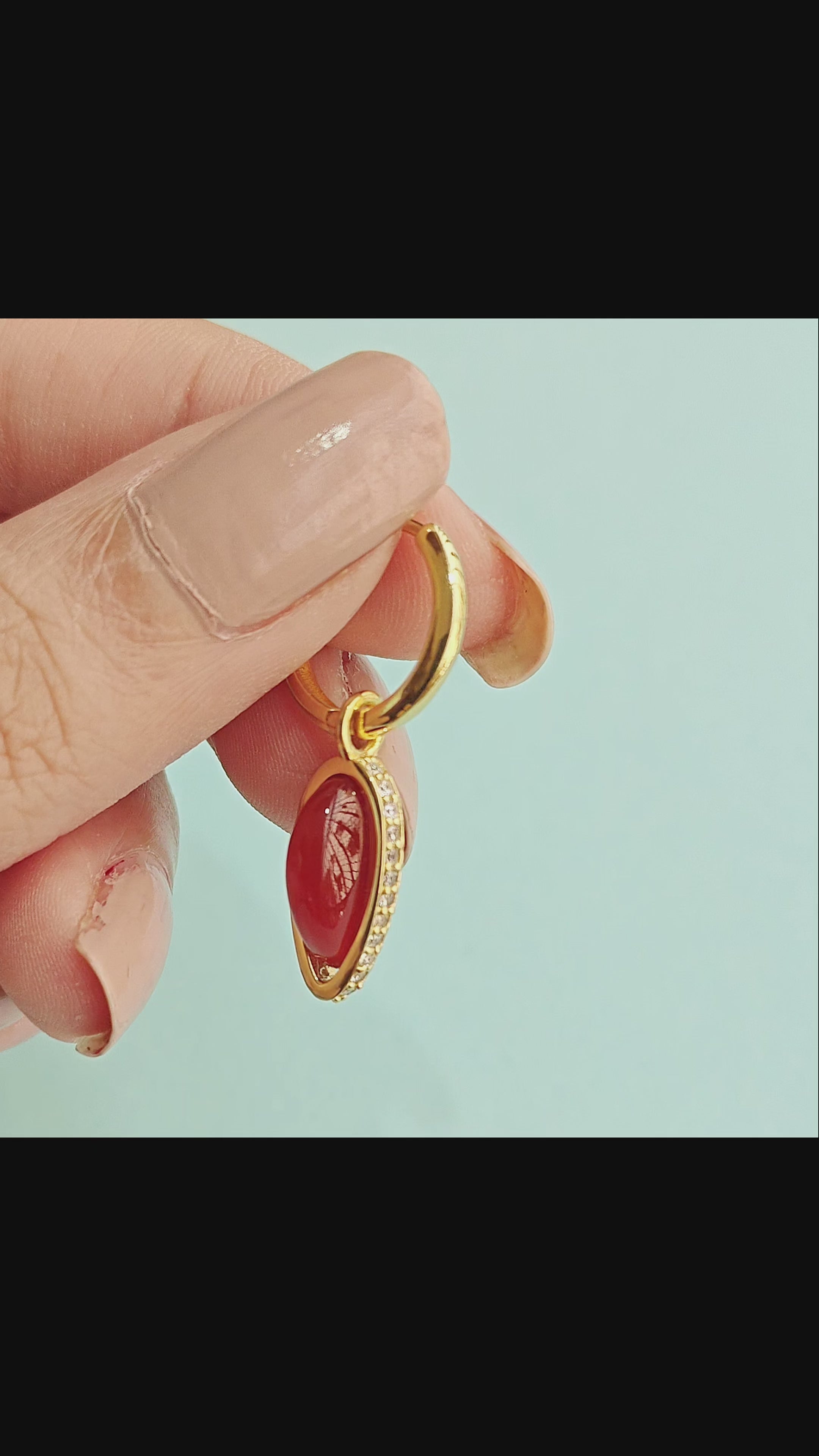 Carved In Flame Drops To Hoops Earrings