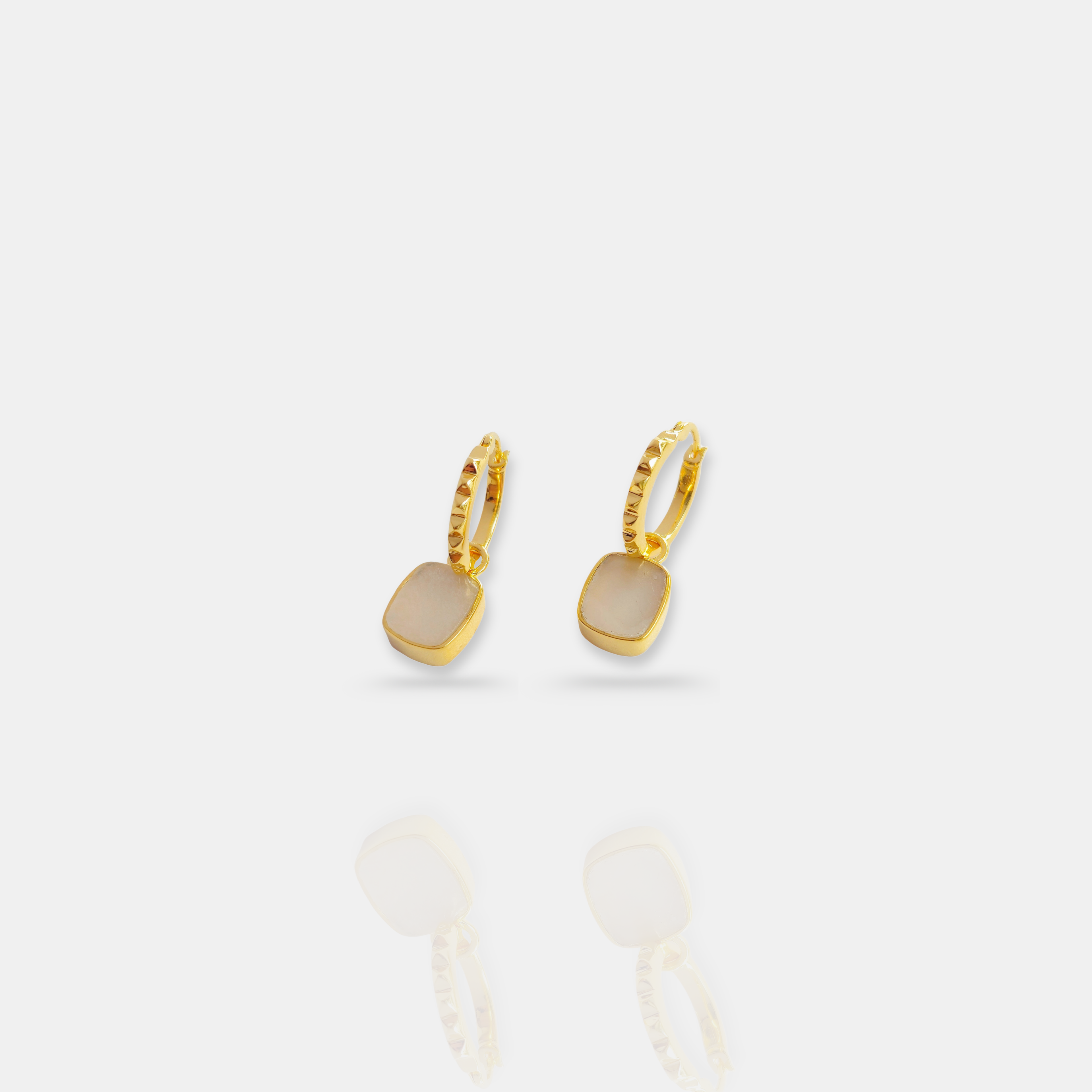 Mini Pyramid Charm Convertible Hoop Earrings