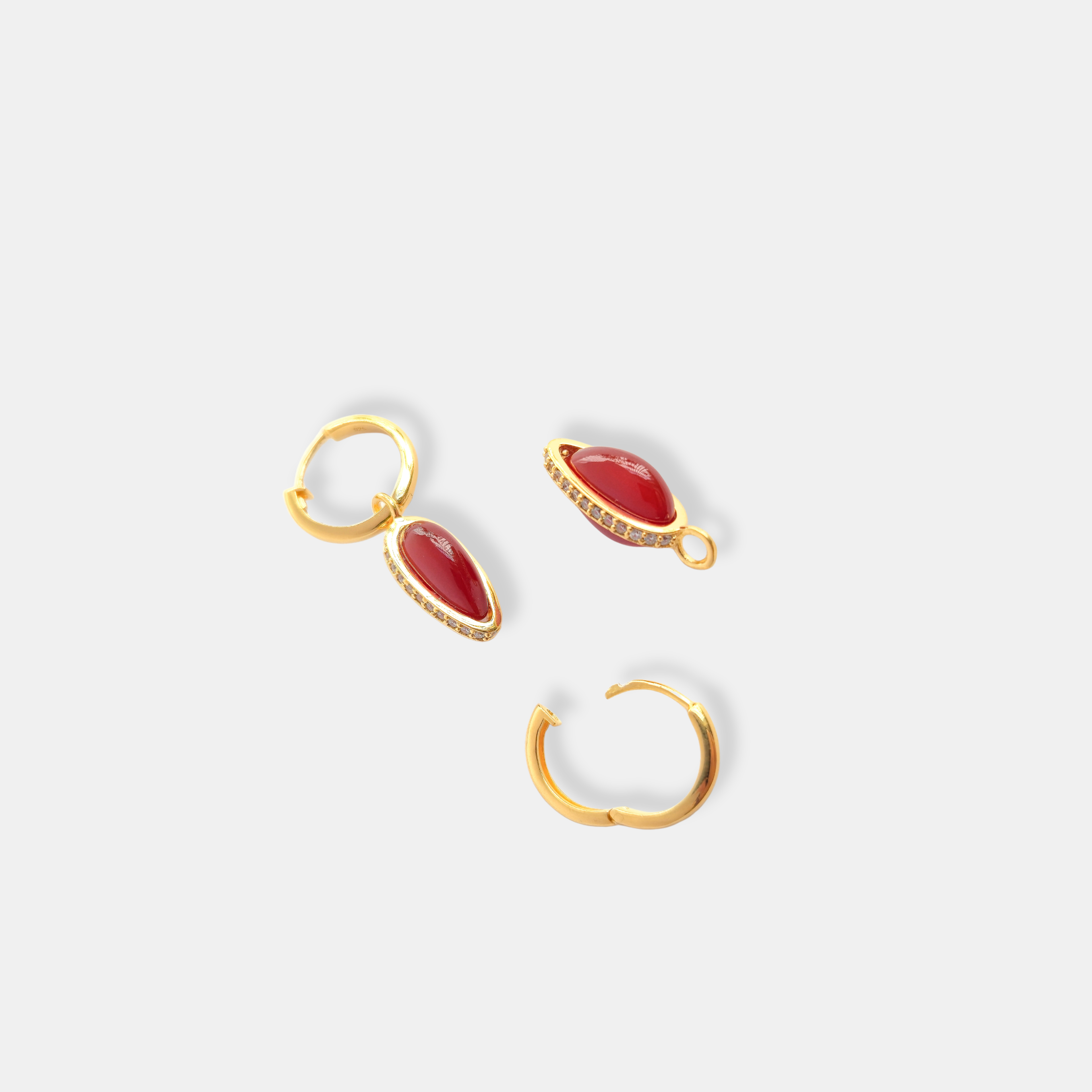 Carved In Flame Drops To Hoops Earrings