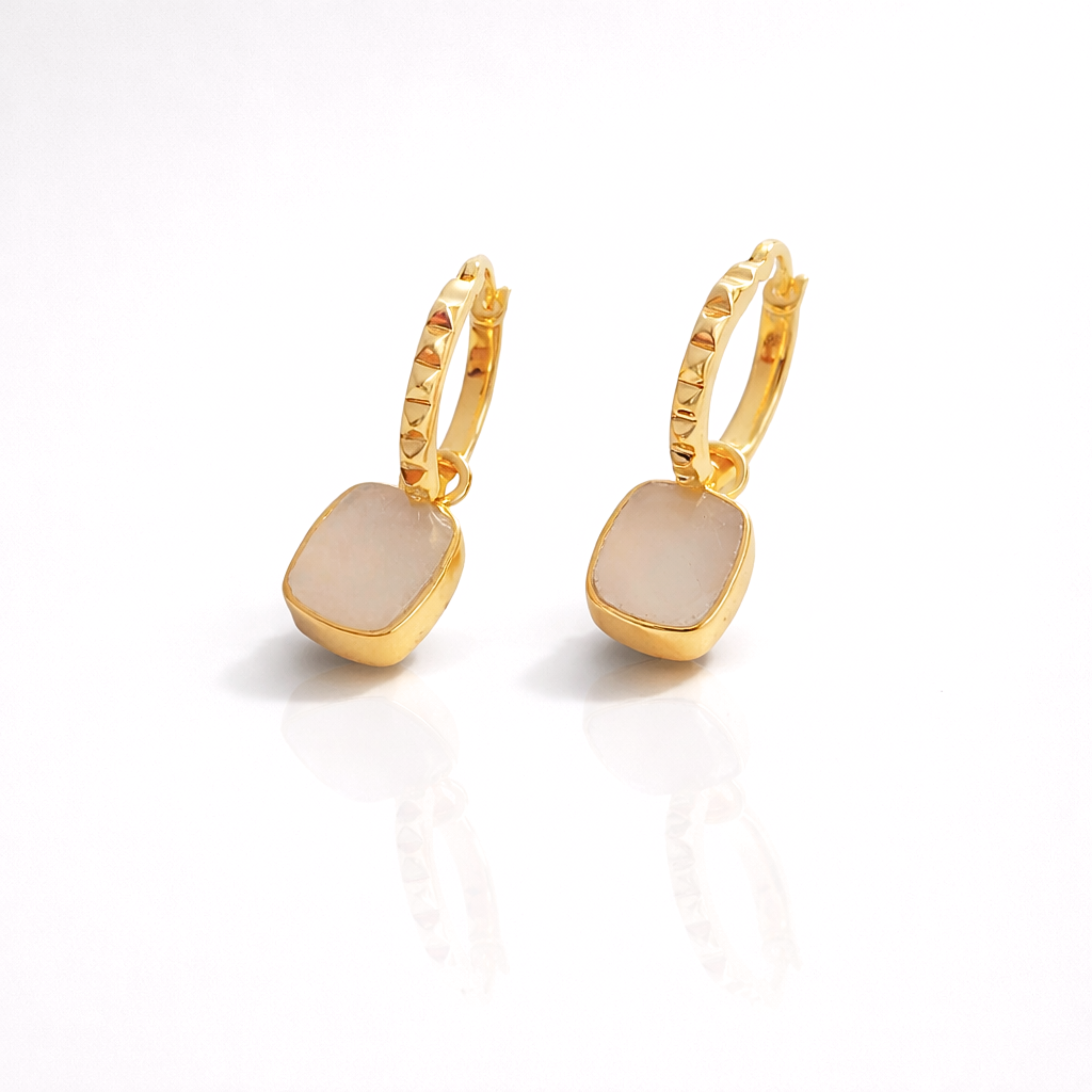 Mini Pyramid Charm Convertible Hoop Earrings