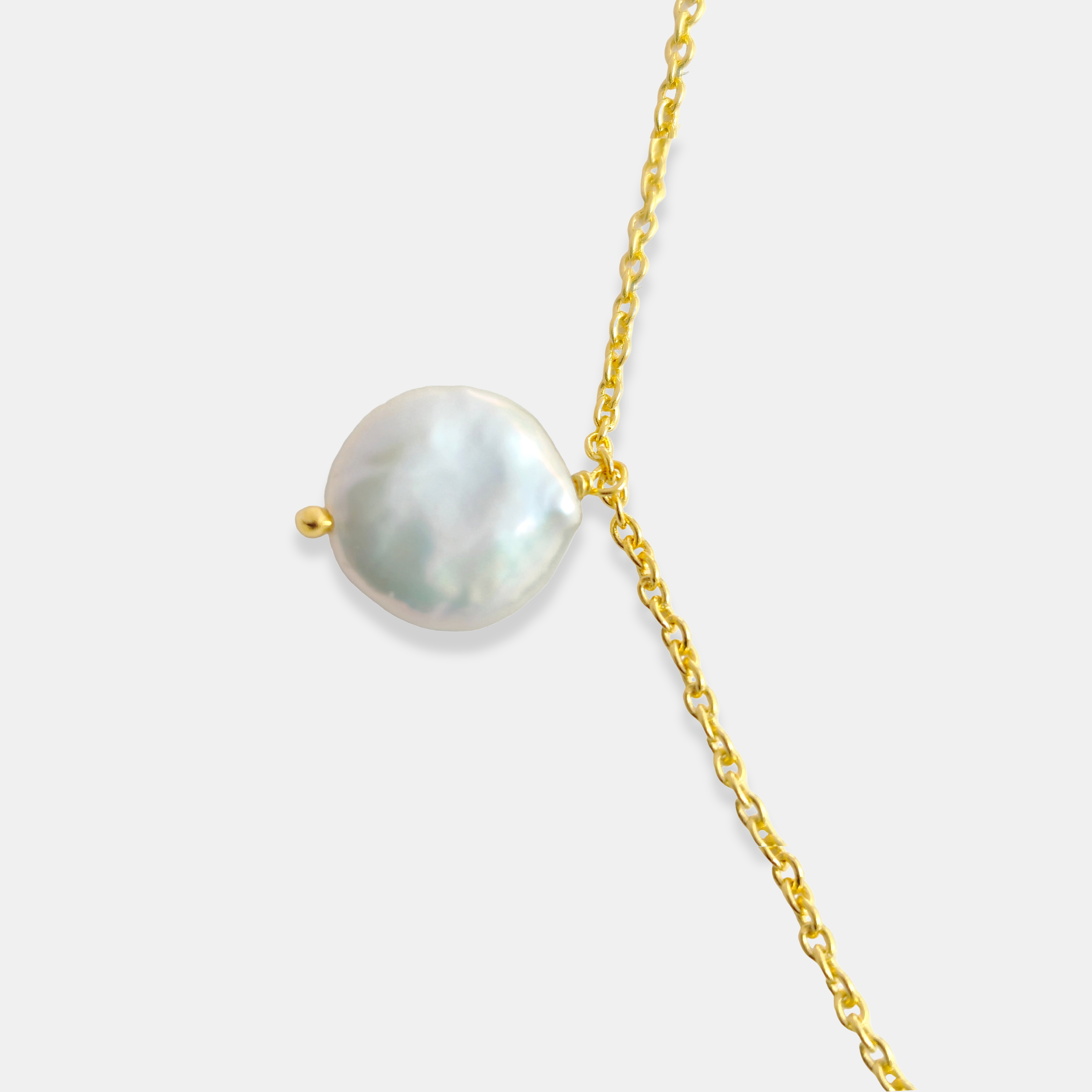 Baroque Pearl Station Chain Necklace