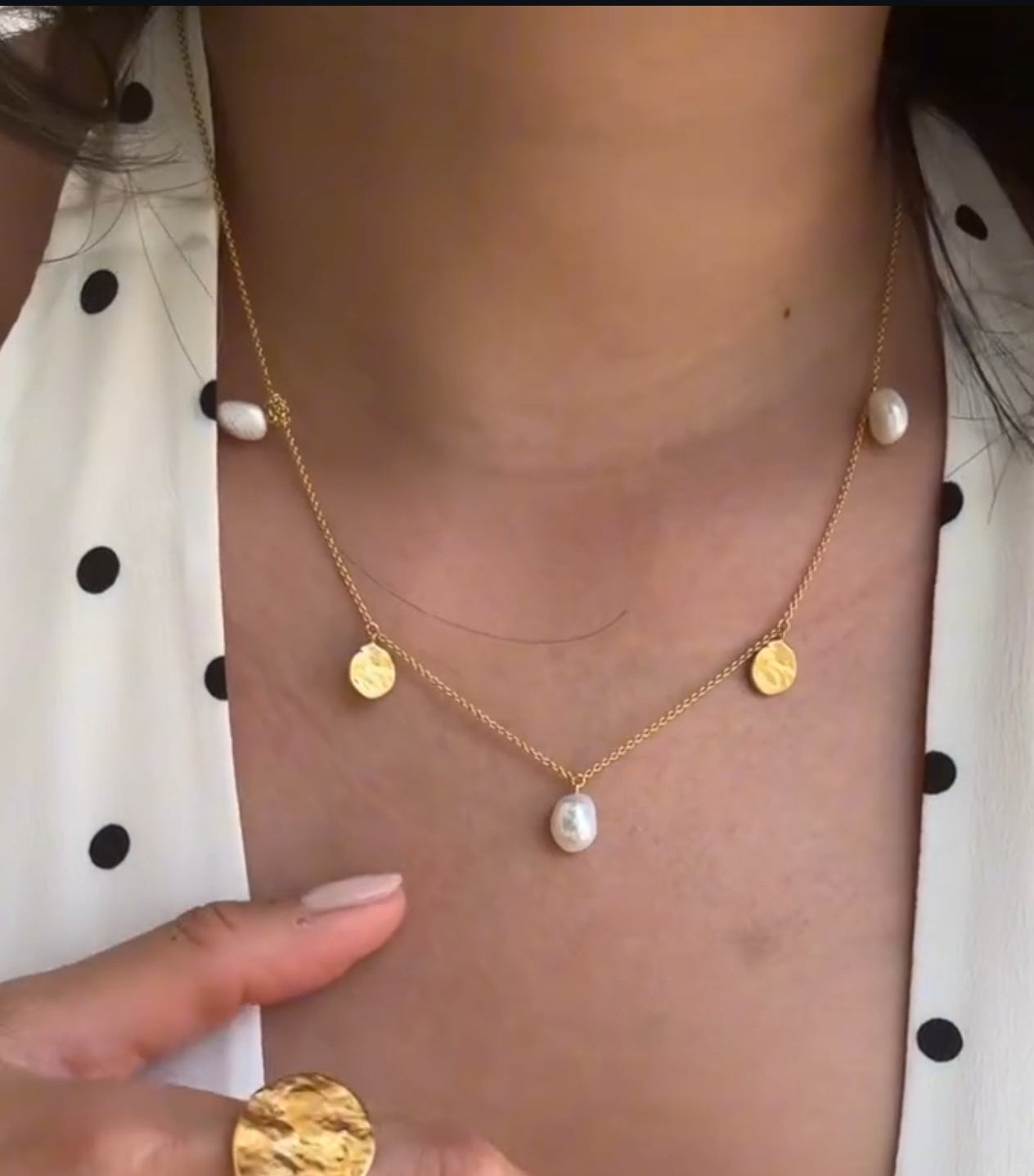 Baroque Pearl Station Chain Necklace