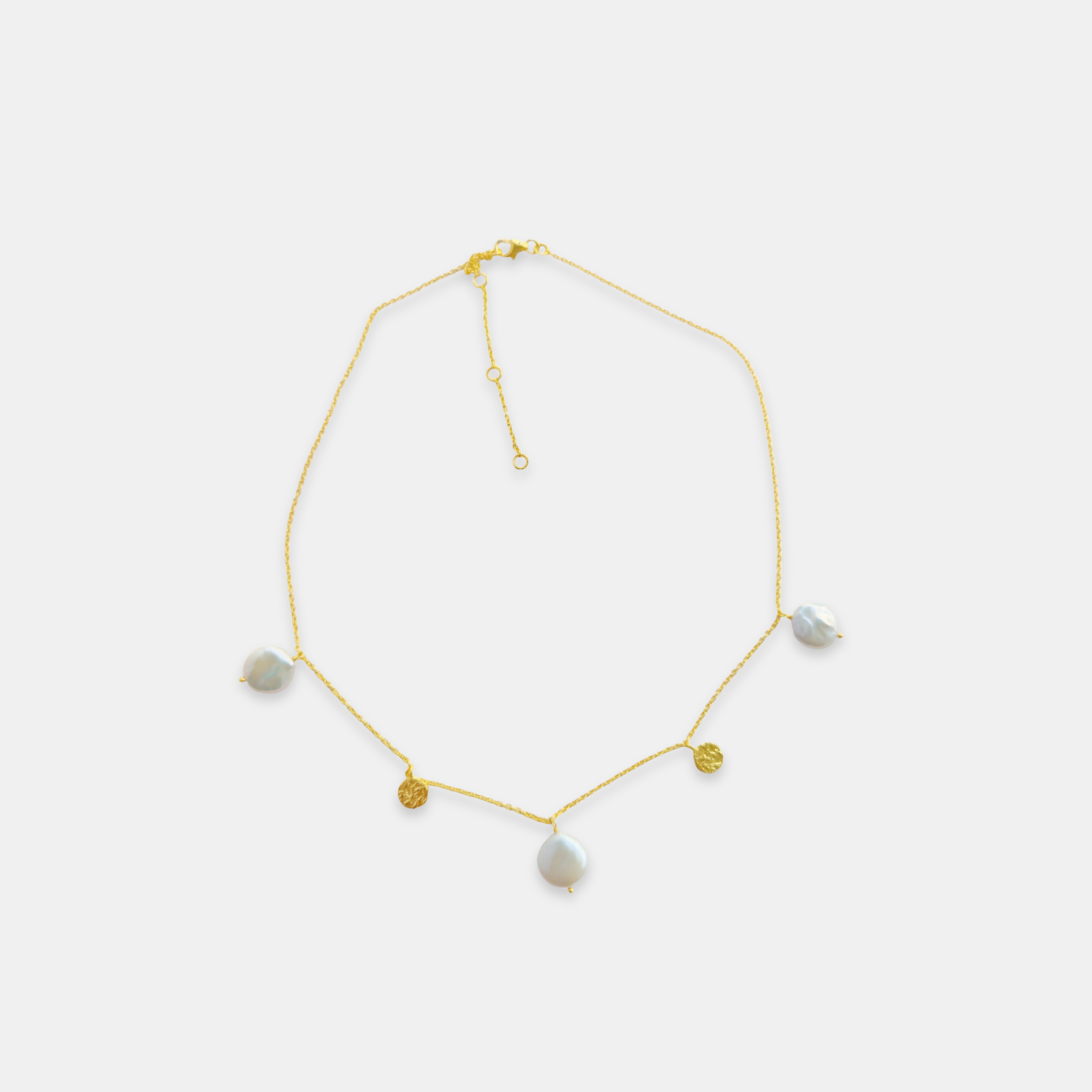 Baroque Pearl Station Chain Necklace