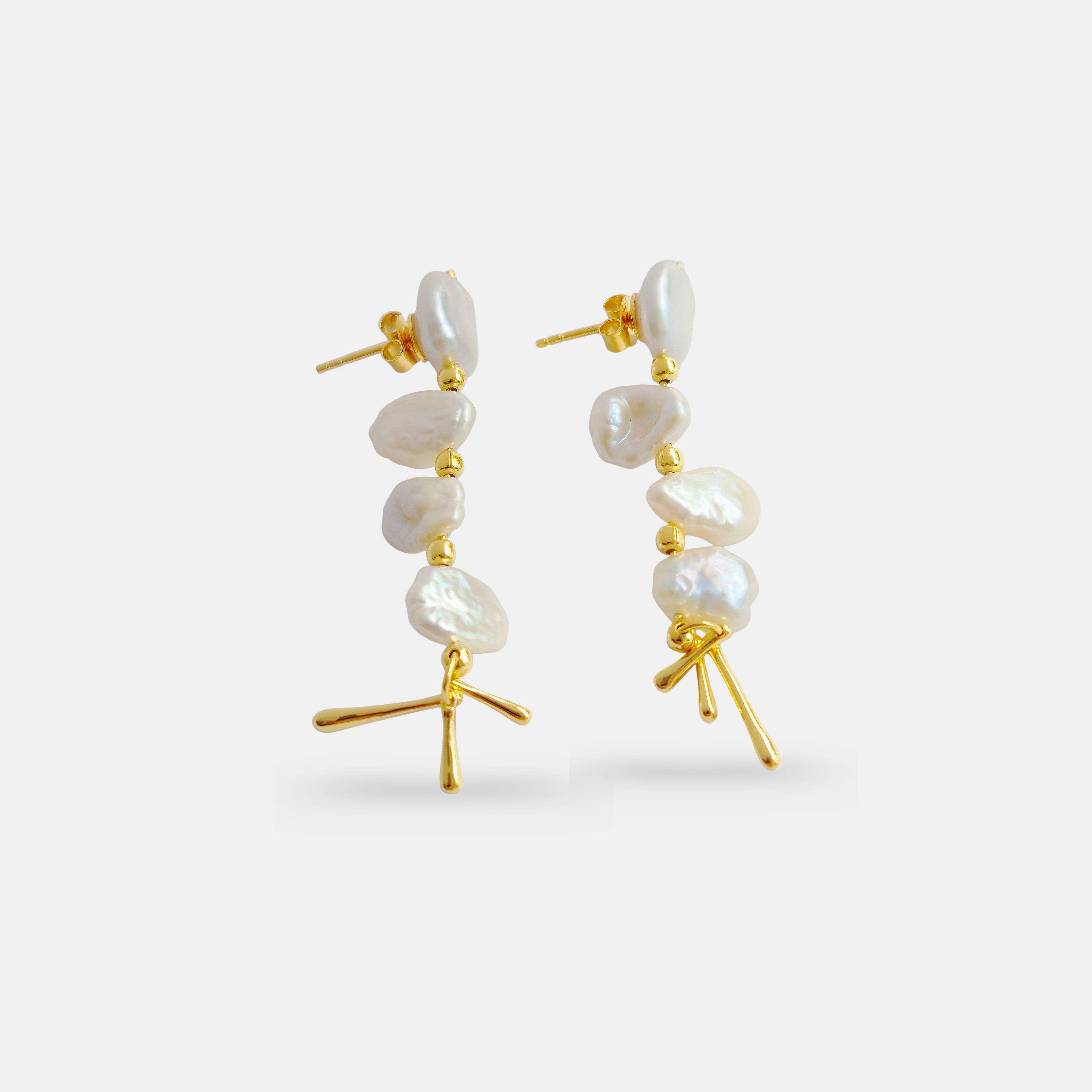 Baroque Pearl Sculptural Drop Earrings