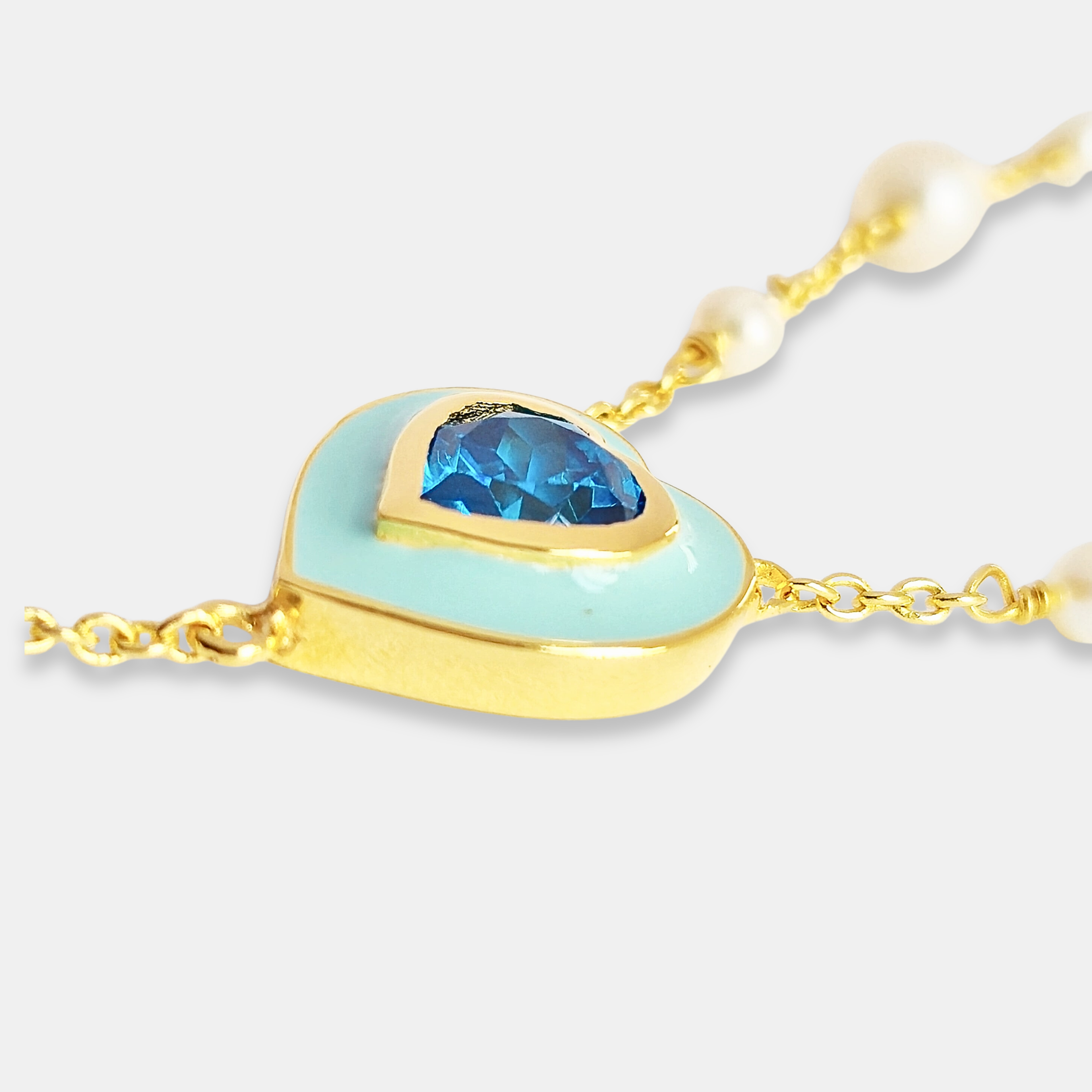 The Blue Heartline Necklace