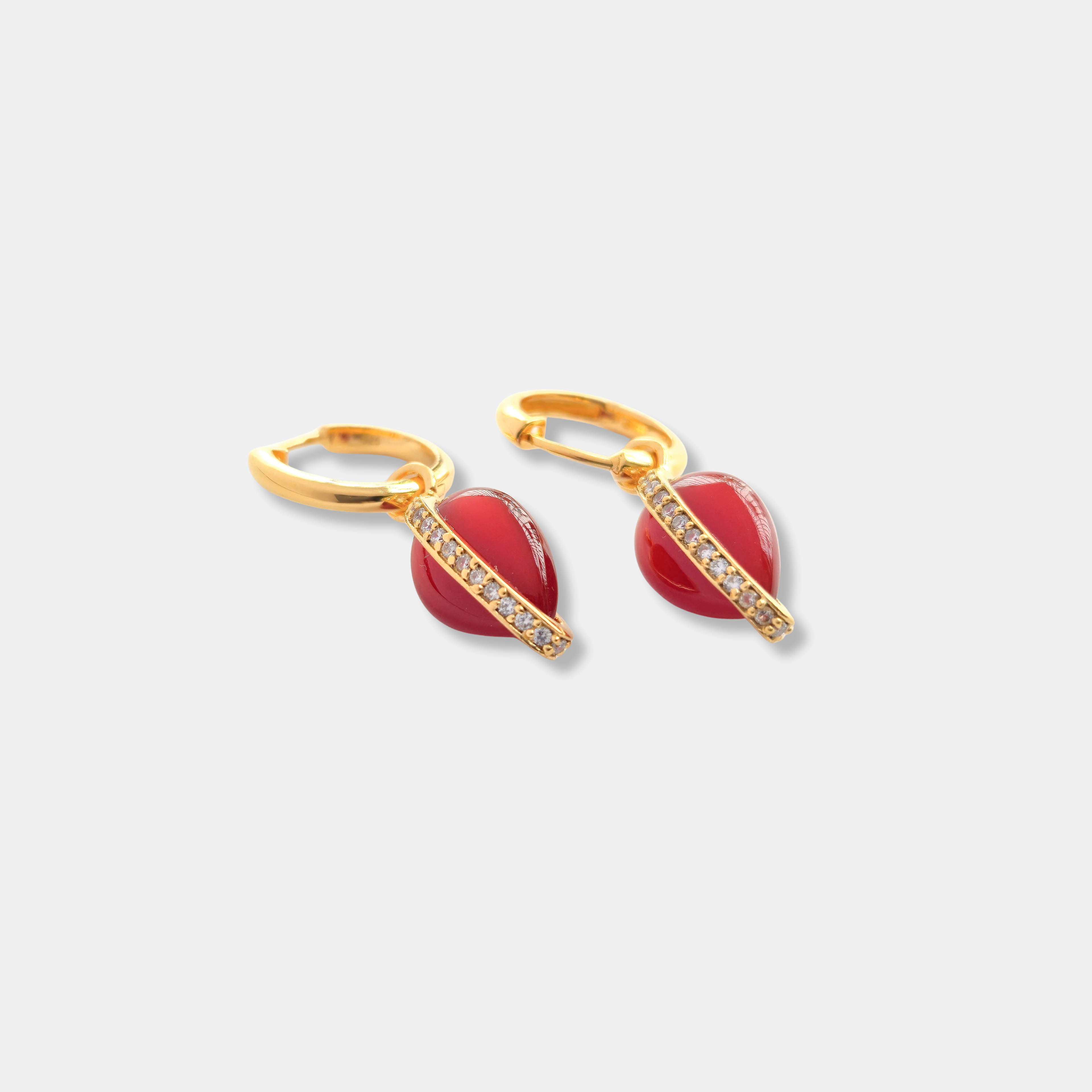 Carved In Flame Drops To Hoops Earrings