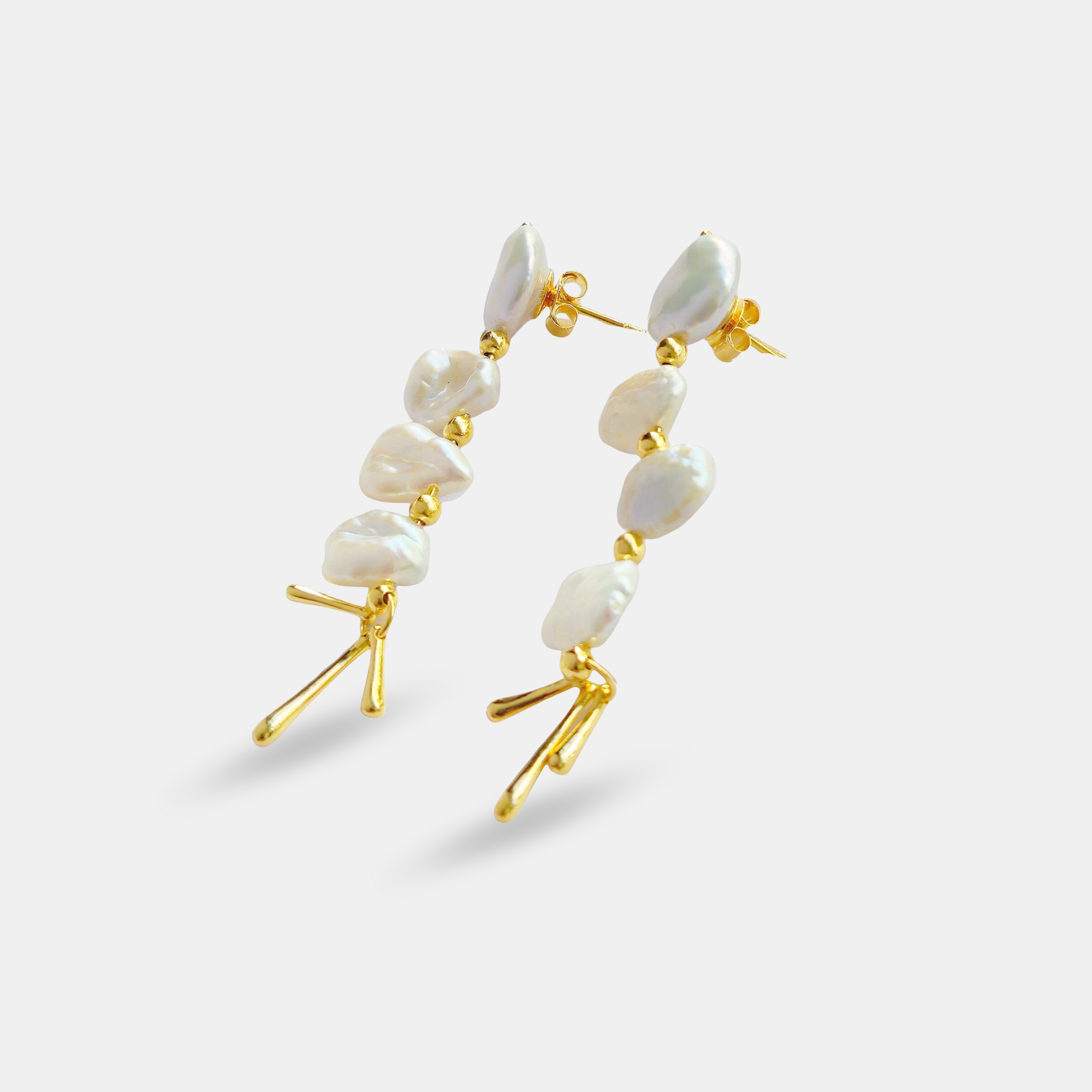 Baroque Pearl Sculptural Drop Earrings