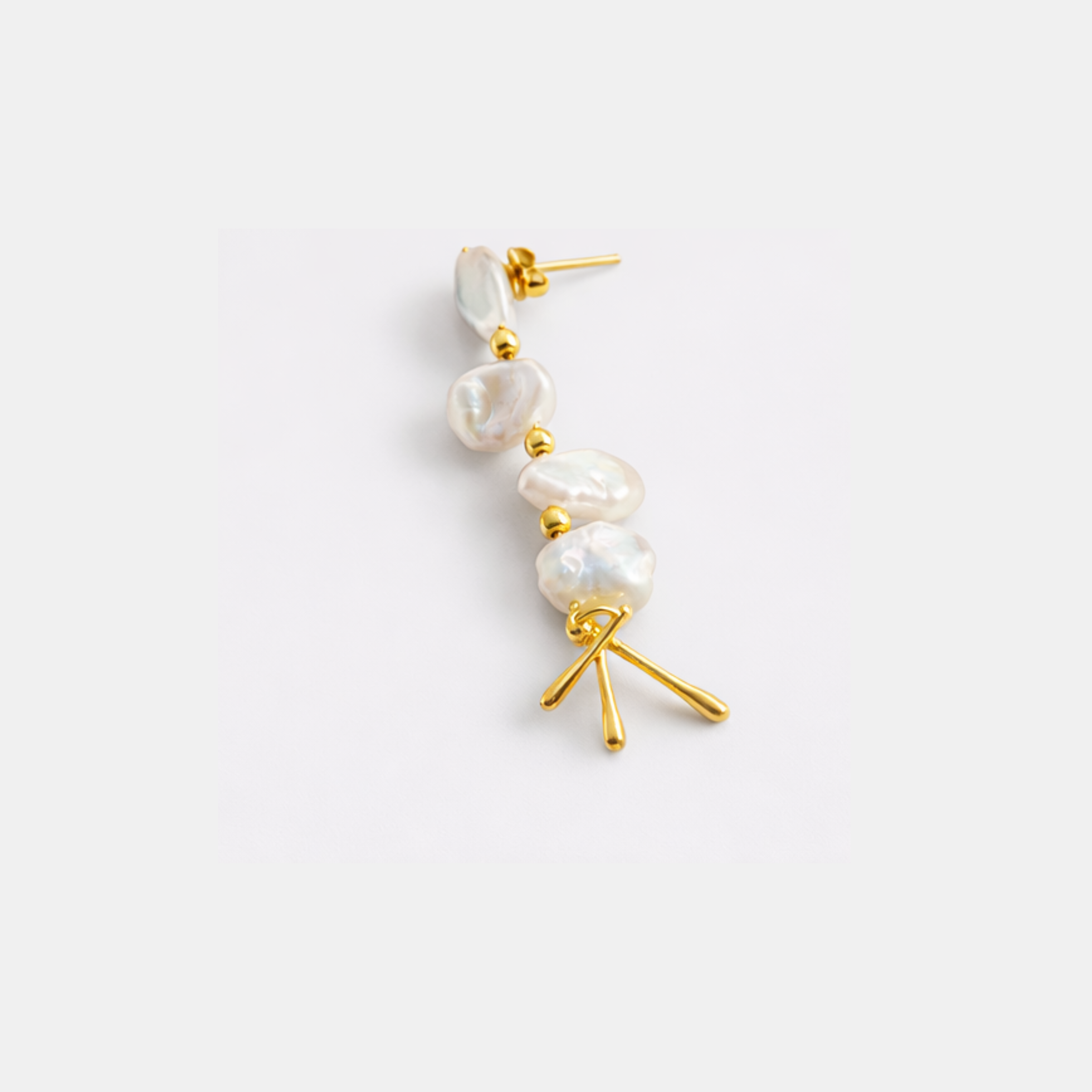 Baroque Pearl Sculptural Drop Earrings