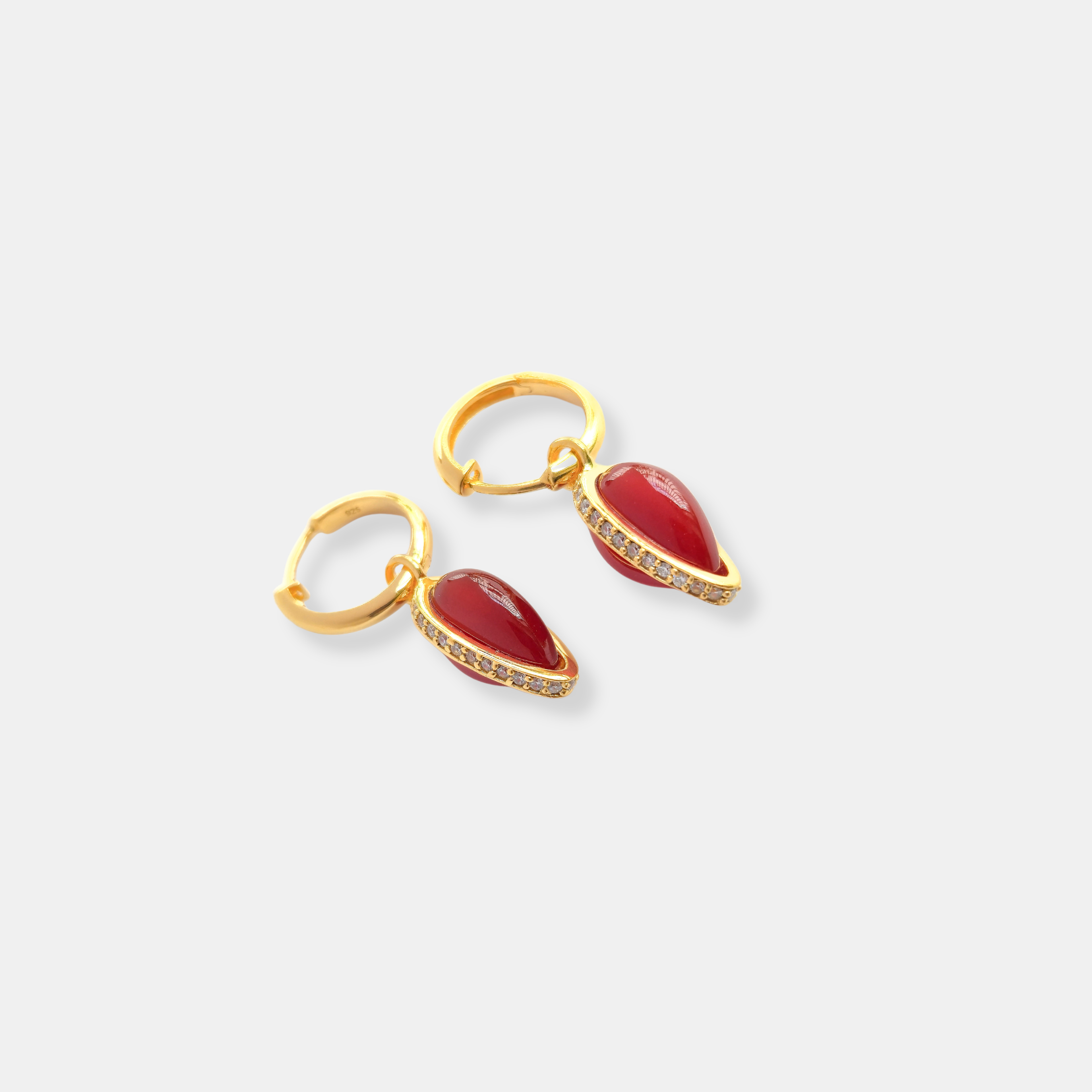 Carved In Flame Drops To Hoops Earrings